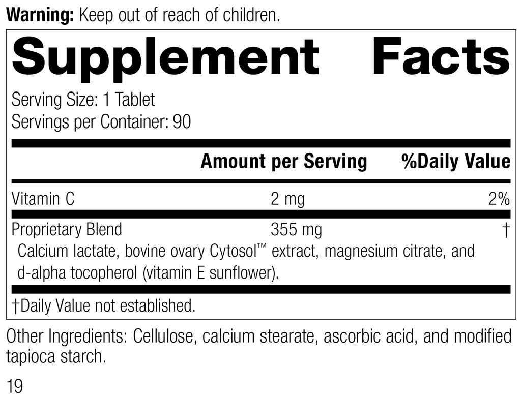 Ovex®, 90 Tablets, Rev 18 Supplement Facts