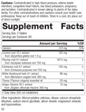 Broncafect, 60 Tablets, Rev 01 Supplement Facts