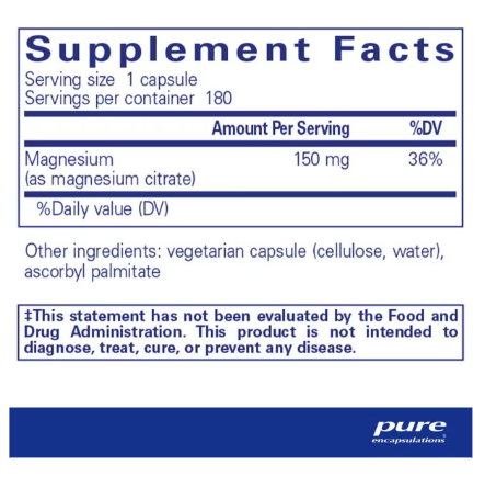 Magnesium Citrate 180's by Pure Encapsulations