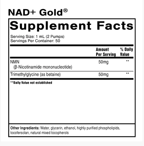 NAD+ Gold by Quicksilver Scientific