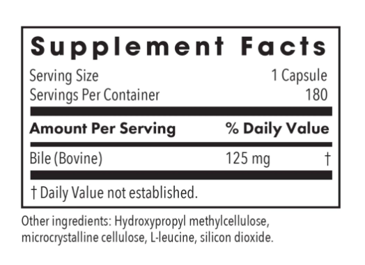 Ox Bile 125mg by Allergy Research