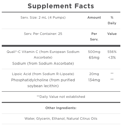 Liposomal Vitamin C with R-Lipoic Acid by Quicksilver Scientific