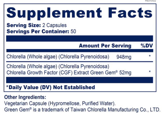 Chlorella Growth Factor CGF Capsules by BioPure