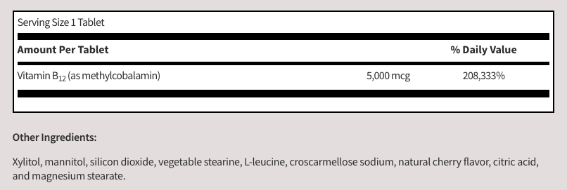 Methylcobalamin by SFI Health (formerly Klaire Labs)