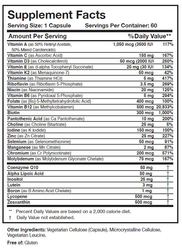 Physician’s Daily Multivitamin + D3 by Researched Nutritionals